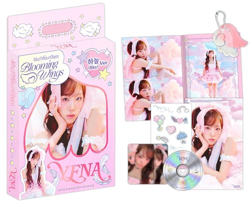 YENA - 4th Mini Album [Blooming Wings] (Sky Ver.) Outbox + Photo Book + CD-R + Wings Key Ring + Mini Poster + Sticker + 2 Extra Photocards