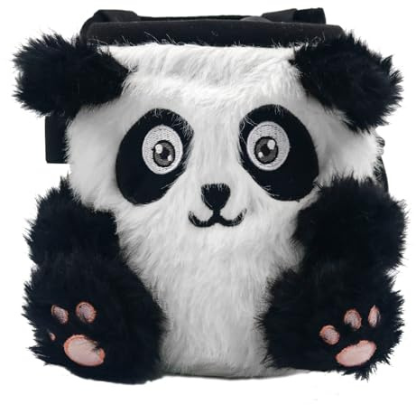 NewDoar Chalk Bag per arrampicata, boulder, Panda Chalk Bag Secchio con cintura a clip rapida e tasca con cerniera, attrezzatura da arrampicata per uomini, donne e bambini
