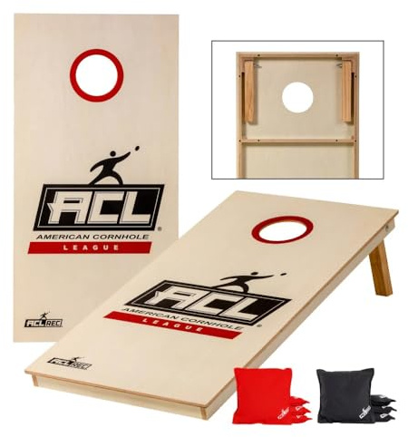 Cornhole Set – 120 x 60 cm - Sackloch Spiel – Wicked Wood – offiziell ACL-lizensiertes Set of Boards – 2 x 4 Cornhole säckchen 450gr - Cornhole Spiel Outdoor