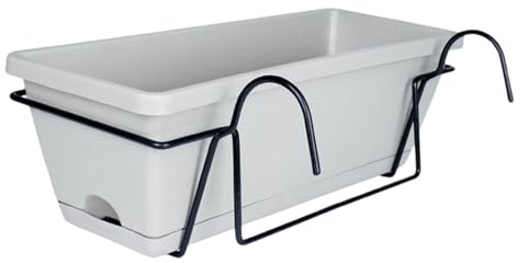 Zambuph Jardinière suspendue pour balcon, bureau jardin, idéale pour décorer un potager une plante d'extérieur, gris clair