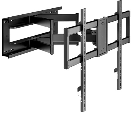GUZHIKU Supporto da parete per TV da 50 a 100 pollici, staffa per TV a movimento completo, supporta 74,8 kg, con estensione girevole e inclinabile, braccio articolato regolabile fino a 800 x 600 mm
