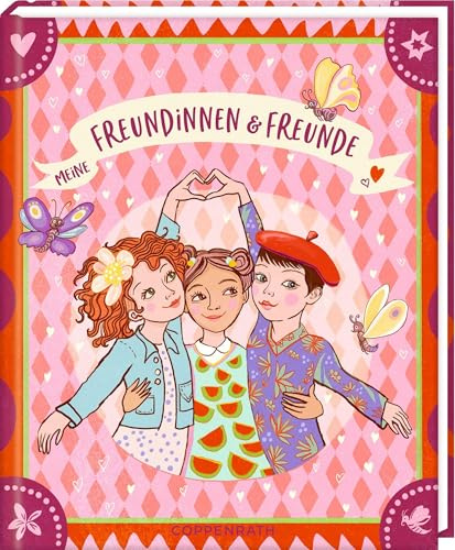 Freundebuch – Meine Freundinnen und Freunde: Mädchen: Freundschaftsbuch für Mädchen ab 6 Jahren mit Glitzerlack (Alben & Geschenke für Kinder)