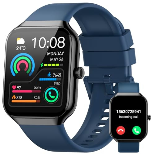 Jugeman Smartwatch Uomo, 1,43 HD Orologio Smartwatch Uomo con Chiamata Bluetooth,Militari Smart Watch Tracker 160+ Modalità Sportive