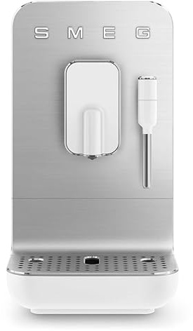 Smeg BCC12WHMUK Espresso Automatic one touch Coffee Machine with Thermoblock technology with Built in grinder from beans Matt White (Renewed)