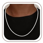 UPFAI 925 Sterling Silver Diamond Cut 3mm 4mm Rope Chain, Exquisite Men's Silver Chain Necklace, Ideal Present for Men, Dads and Boyfriends