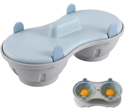Microwave Egg Poacher 2, Efficient Egg Cooker For Poached Eggs For Quick Breakfast Preparation, Poached Egg Maker For Microwave Use, Compact Kitchen Gadget, Nordic Blue Design