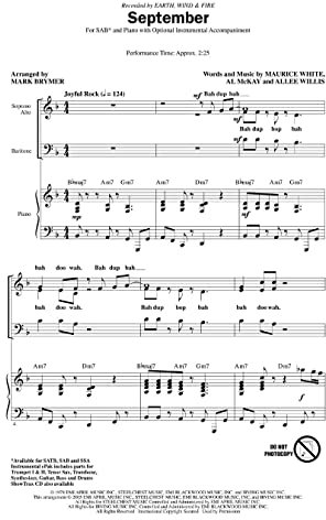 Hal Leonard September SAB by Earth, Wind & Fire Arranged by Mark Brymer