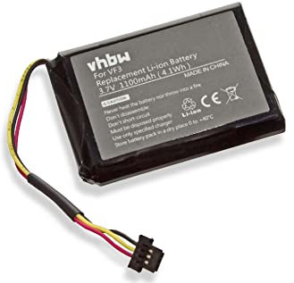 vhbw 1x Batterie Compatible avec Tomtom Quanta GPS, Appareil de Navigation (1100mAh, 3,7V, Li-ION) - Remplacement pour FM68360420759, VF3