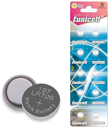 Eunicell Lot de 10 piles bouton alcalines type AG2/G2/LR726/SR726W/396/397
