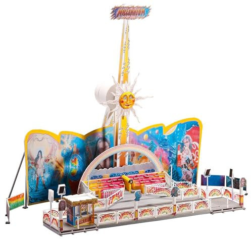 FALLER Fahrgeschäft Rainbow Millenium Modellbausatz mit 261 Einzelteilen 245 x 185 x 260mm I Modelleisenbahn Zubehör H0 I Modelleisenbahn H0 Schaukel, Weiß