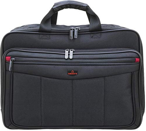 DAVIDT'S Porte Documents et Ordinateur Noir - 4 Compartiments Extensibles avec Fermetures Zippées - Polyester - 1 Unité - 47 x 32 x 17 cm