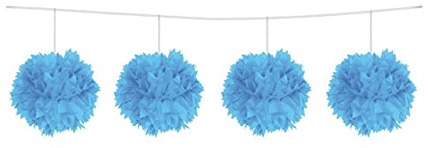 Folat Oktoberfest Pompom-Girlande blau 3m Einheitsgröße