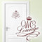 Grandora Wandtattoo Türaufkleber WC Lounge mit Krone I dunkelrot (BxH) 14 x 14 cm I Bad Badezimmer Toilette Aufkleber Wandaufkleber Wandsticker Sticker Tür W881