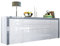 Vladon Sideboard La Paz V2, Made in Germany, Kommode mit 2 Türen, 2 Schubkästen und 2 Klappen, Weiß Hochglanz/Weiß Hochglanz/Grau Hochglanz (200 x 72 x 35 cm)