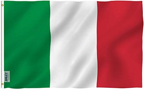 ANLEY Fly Breeze 3x5 Foot Bandiera Italia - Colore vivido e resistente allo sbiadimento UV - Intestazione in tela e doppia cucitura - Bandiere italiane Poliestere con passacavi in ottone 3 X 5 Ft