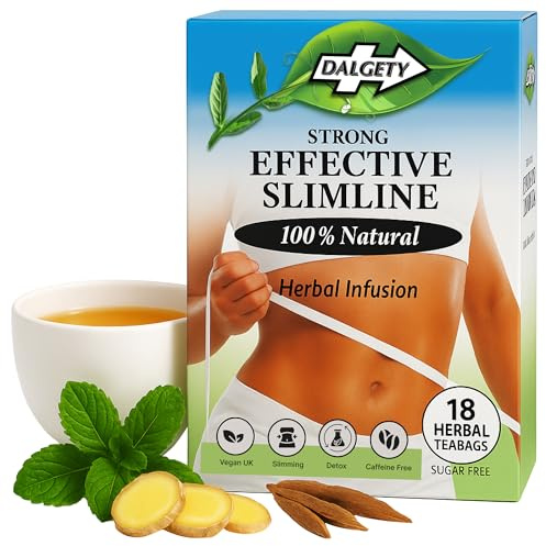 Dalgety Slimline Detox Tea Bags – Senna Herbal Slimming Tea, 108 Teabags | Weight Loss Support, Bloating Relief, Caffeine Free, Peppermint & Ginger, 100% Natural, Metabolism Boost, Vegan