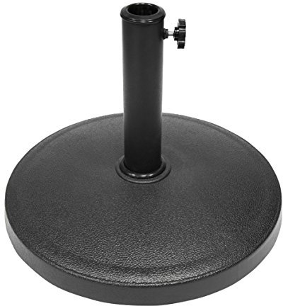 GardenKraft 16960 Heavy Duty Parasol Base/Resin & Fibreglass Material / 12kg Weight/Maximum Pole Diameter 48mm / Easy Screw Mechanism to Secure Parasols/Black Colour