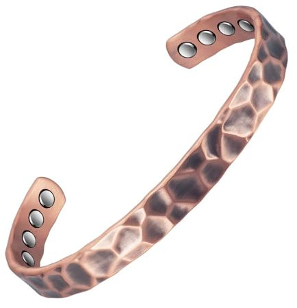 YINOX Kupferarmband mit 4 Magneten für Frauen 6,5 