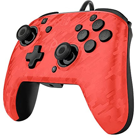 PDP Controller Camo Audio Nintendo Switch Essentials, Rosso (Camuflage)