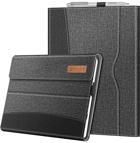 Fintie Hülle für Microsoft Surface Go 4/3 / 2 / Surface Go 10 Zoll Tablet - Multi-Sichtwinkel Kunstleder Schutzhülle mit Dokumentschlitze, Type Cover Kompatibel, Grau