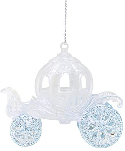 Christmas Concepts® 10cm Glitter Decorated Princess Carriage Decoration (ICE BLUE, 1)