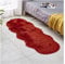 DAIHAN Faux Lammfell Schaffell Teppich, Flauschiger Kunstfell in Super weich Lammfellimitat Teppich Longhair Fell für Schlafzimmer, Sofa, Dekoration Red 60 * 180cm