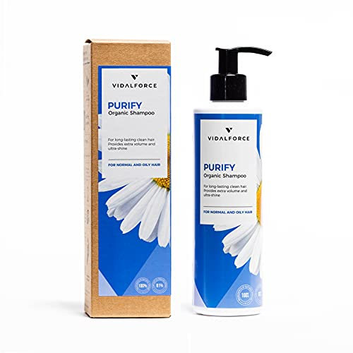 PURIFY. Shampoo für fettiges Haar. 100% natürlich und 81% ökologisch. Sauberes Haar für Tage- Fettiges Haar Shampoo für Frauen und Männer