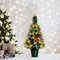 XMASKING Albero di Natale in Fibre ottiche Bianco Caldo e RGB da Interno con Vaso 70 cm