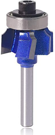 Mesee 1/4 Inch Shank Round-Over Router Bit, 4 Flute Roundover Edge Trimming Router Bit Woodworking Rounding Corner Edge Curve Forming Milling Cutter Tool with 7/64 Radius (R3)