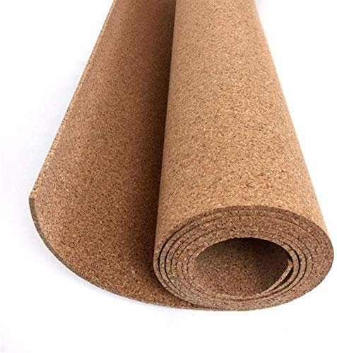 Corcho en rollo de 5 mm de espesor. Venta por metros. Aislamiento acústico y térmico, tablón de anuncio para pared, antiestático para suelos. (1.5 X 1.22)