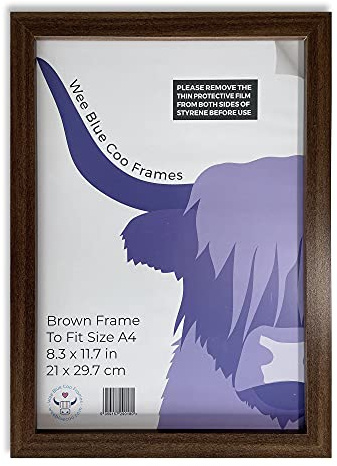 Dark Oak Brown A4 Picture Frame For Art Print Poster Photo or Certificate