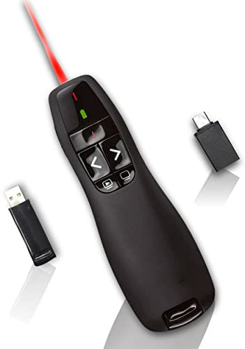 Pointeur laser powerpoint puissant 30M, télécommande compatible pour PC tablette grâce à l'adaptateur type C usb, gadget hight tech sans fil pour conférence, parfait pour Word/Pdf/Macos/Prezi/Keynote