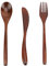 Juego de cubiertos Juego de cubiertos de viaje Cuchara de bambú Tenedor Cuchillo Juego de vajilla reutilizable Bolsa de vajilla portátil para acampar[Cuchillo tenedor cuchara]