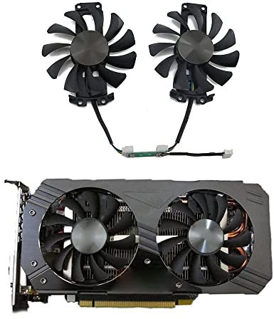 Justyet 75 mm Fan for Graphics Card GA81S2U 12V 0.38A 4-Pin GPU Gaming Cooler Mining Card for ZOTAC GTX960 GTX 960 Graphics Cards Cooler (Fan 2PCS-4pin)