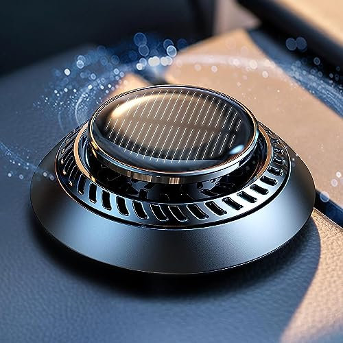Ceeniu Profumatore Auto F21, Nuovo Modello 2023, Deodorante Solare Rotante, Design UFO in Lega di Alluminio, Silenzioso, Fragranza Fai-da-te, Accessorio Premium, 2 Oli Essenziali Inclusi