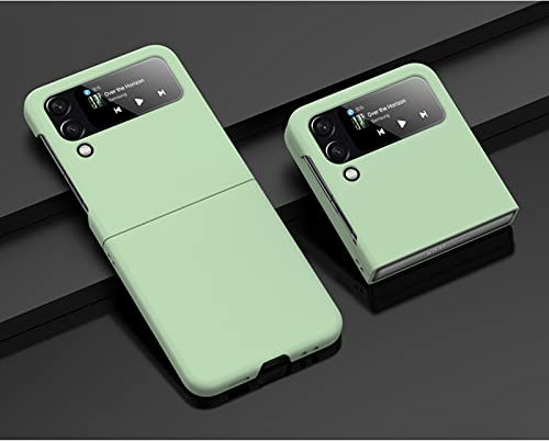 Hauw Coque Galaxy Z Flip 4 5G,Ultra Mince Dur PC Antidérapant Pliant Coque de Téléphone pour Samsung Galaxy Z Flip 4 5G 2022,Vert Clair