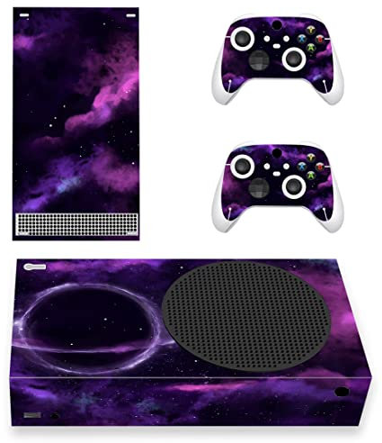 PlayVital Skin Stickers für Xbox Series S, Aufkleber Vinyl-Skins Stickers Schutzfolie Abziehbild Abdeckung Zubehör für Xbox Series S Konsole Controller-Violetter Weltraum