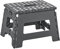 Baroni Home Tabouret Pliable en PVC porté 130 kg, Tabouret Léger et Résistant de Cuisine, Salle de Bain, Débarras, Jardin, Marchepied pour Enfants et Adulte Sécure, 29x22x22 cm (Taille M), Gris Foncé