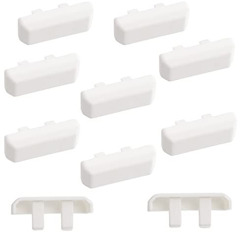 AERZETIX - C65137 - Set di 10 tappi di drenaggio/protezione tempesta con 2 clip 36x14mm per telaio finestre - ugello/cappuccio - in plastica - fissaggio acqua - colore bianco