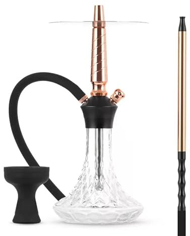 Chicha PAN SPIKE 05-CAUB + Foyer + Système de chauffe + Tuyau Silycon Noir (ROSE-GOLD)