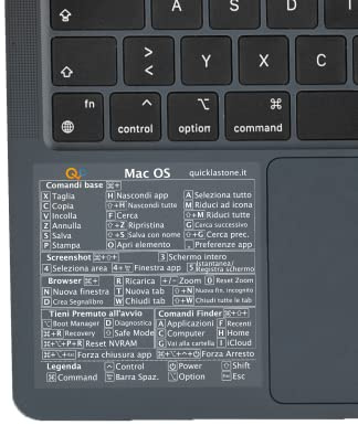Quick Last One - Adesivo per Scorciatoie da Tastiera per Mac - Shortcut Sticker - Aumenta la tua produttività con le scorciatoie essenziali (Trasparente - Scritte bianche, 3)