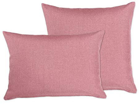 BEAUTEX Kissenhüllen in Leinen Optik, Kissen Kissenbezug Sofakissen mit Reißverschluss, Größe wählbar(2 St. 40x40 cm Rose)