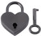 ANKROYU Mini Cadenas en Forme de Cœur avec Clé en Alliage de Zinc, Vintage Pistolet Noir seinirrures en Métal pour Boîte à Bijoux, Journal Intime, Pendentif Décoratif de Sac à Main