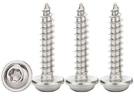 Drenky Viti Autoperforanti Torx M3x14mm,50 Pezzi Viti Legno Acciaio Inox A2 V2A con Rondella Viti a Testa Mezza Tonda Flangiata Elevata Durezza,Filettatura Completa Metrica