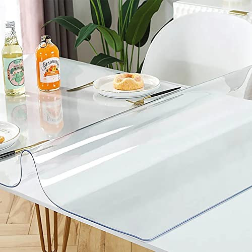 Schreibtischunterlage Transparent 35x80cm, Abwischbar, Kratzfest, Abwaschbare Tischdecke Meterware Meterware, Table Cover für Küche, Arbeitsplatte, 2mm Filet