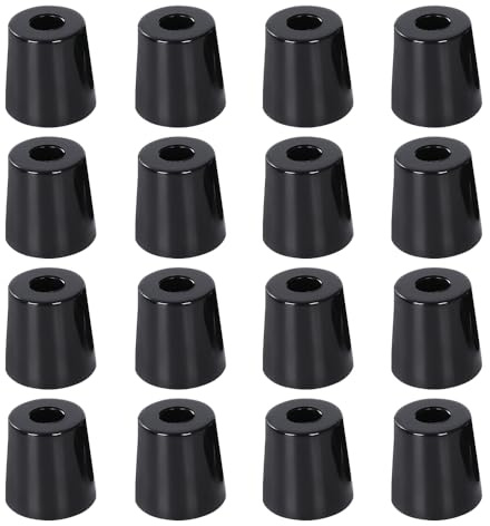 Leliafleury 16 Pcs Rubber Feet Pads Black Rubber Furniture Feet Non Slip Tapered Bumper Pads for Cabinet Tables Chairs Couches Chopping Boards (29 x 21 x 20mm)