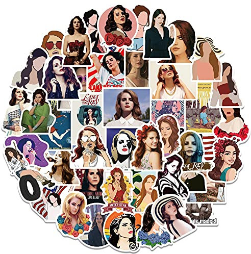 Lana Del Rey Aufkleber Set 50 Stück für Wasserflasche, Skateboard, Laptop, Telefon, Journaling, Vinyl-Aufkleber für Kinder, Kleinkinder, Teenager, Erwachsene
