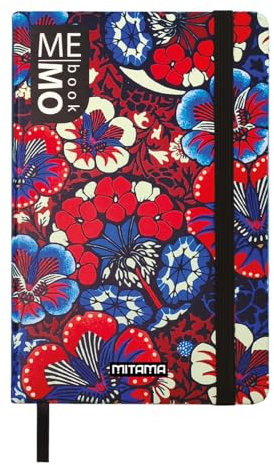Mitama Taccuino Large - Grafica FLOWERS - MEMO BOOK - NOTEBOOK - Copertina Soft Touch - Tasca interna + Matita Inclusa - Fogli a Quadretti 5 mm - 13 x 21 cm