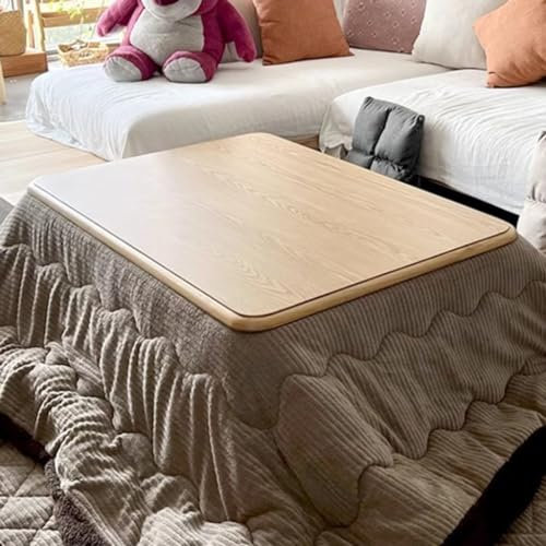 Kotatsu-Heiztisch 4-teilig 120 cm Niedriger Kotatsu-Winter-Kang-Tisch Im Japanischen Stil Tatami-Couchtisch Aus Massivem Holz Windows-Tatami-Couchtische