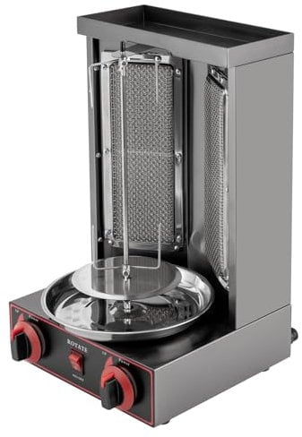 Dönergrill,Hähnchengril,Vertikalgrill,360 Gaskochmaschine Spinnen Grill,Vertikale Broiler,Kebab Gyro Grill, Elektrogrill Schaschlik grill Tischgrill,Gas Middle East BBQ Grill,Schwarz,3000W